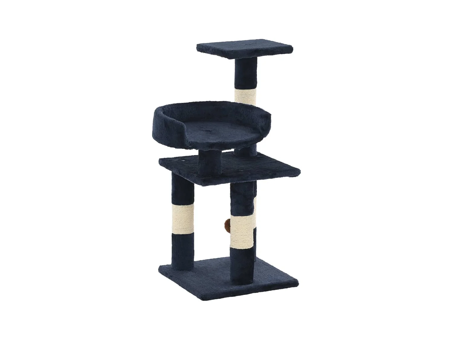 Sebastiano  Arbre à chat avec griffoirs en sisal 65 cm Bleu