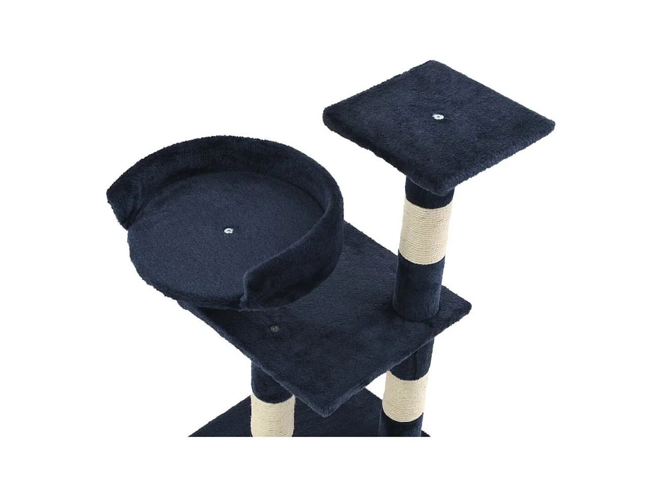 Sebastiano  Arbre à chat avec griffoirs en sisal 65 cm Bleu