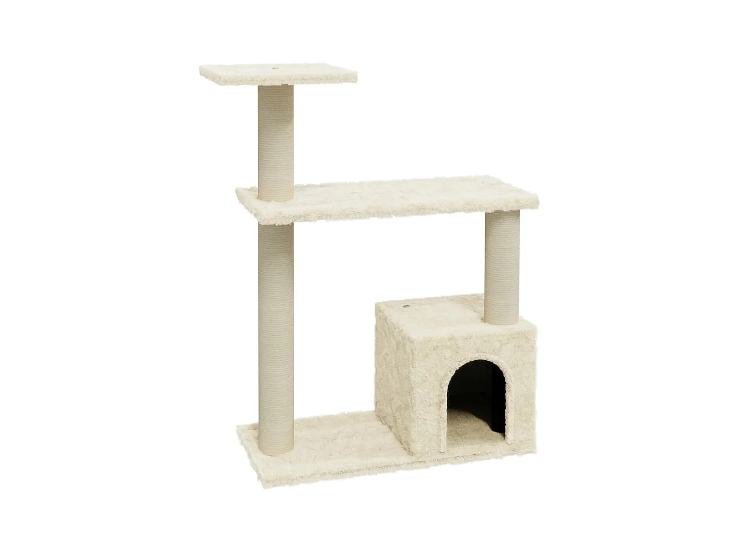 Elisa Luz  Arbre à chat avec griffoirs en sisal Crème 70 cm