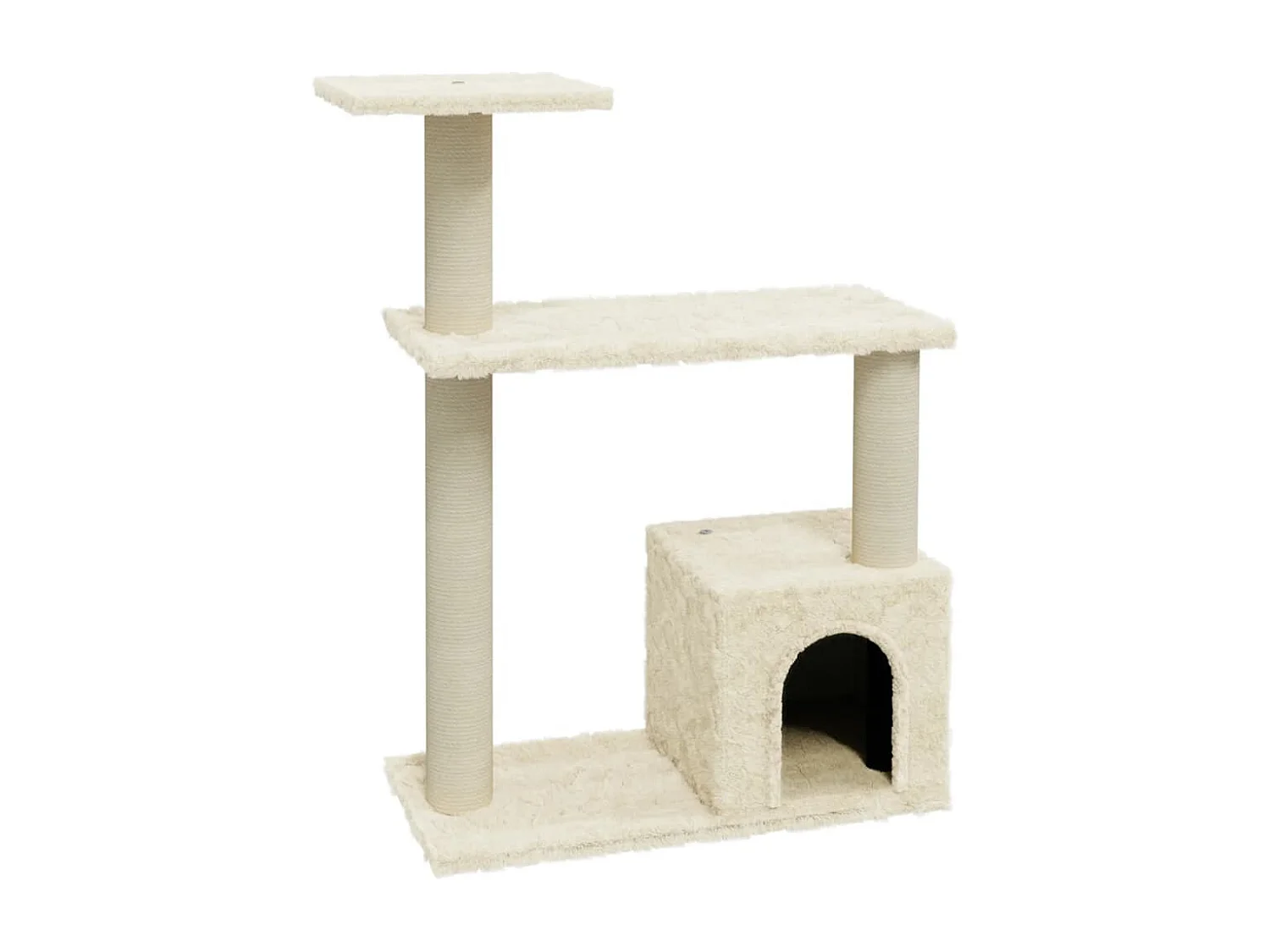 Elisa Luz  Rascador para gatos con postes de sisal crema 70 cm