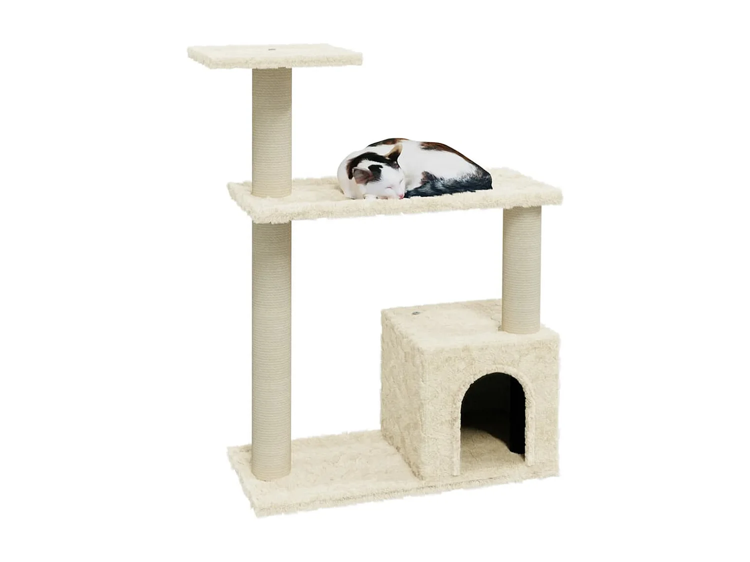 Elisa Luz  Rascador para gatos con postes de sisal crema 70 cm