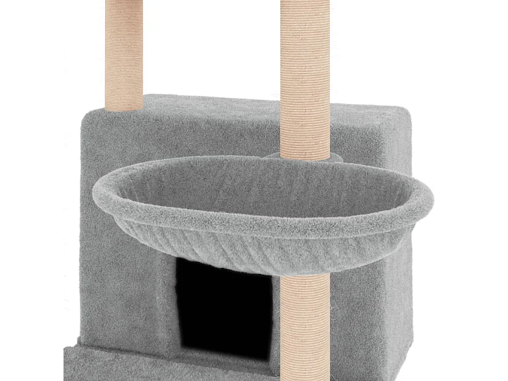 Pierre-Jacques-Paul  Arbre à chat avec griffoirs en sisal gris clair 132 cm
