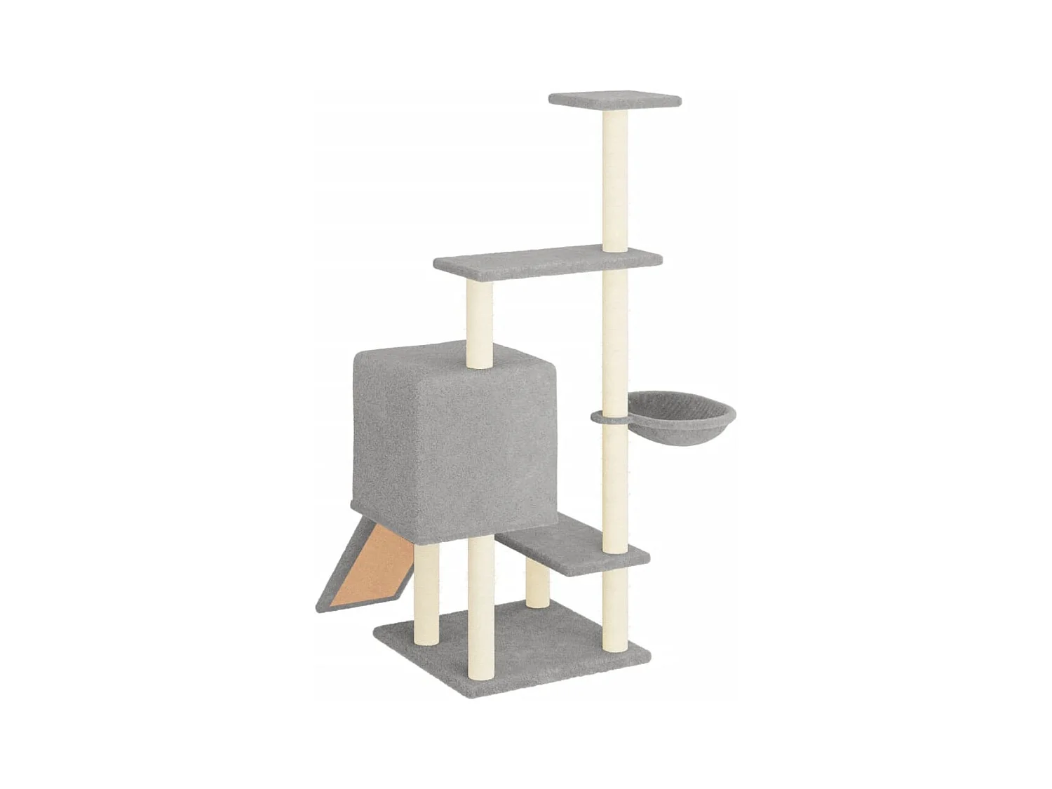 Louis-Pascal  Arbre à chat avec griffoirs en sisal gris clair 130,5 cm