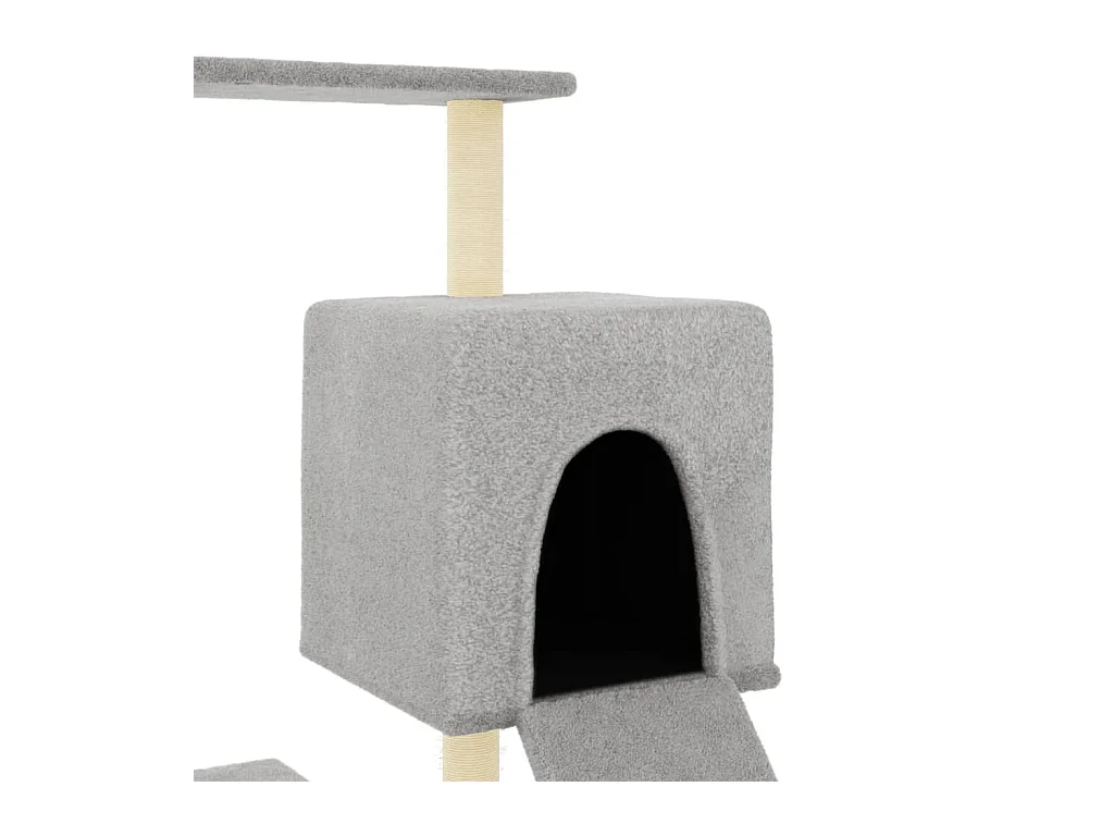 Louis-Pascal  Arbre à chat avec griffoirs en sisal gris clair 130,5 cm