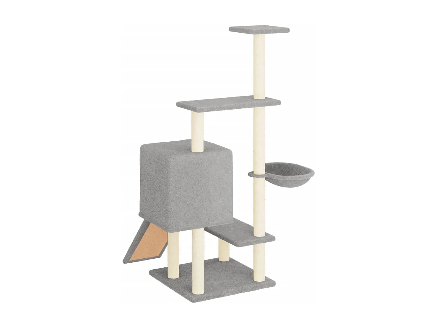 Louis-Pascal  Arbre à chat avec griffoirs en sisal gris clair 130,5 cm