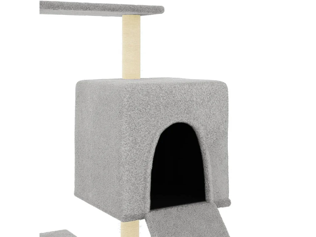 Louis-Pascal  Arbre à chat avec griffoirs en sisal gris clair 130,5 cm