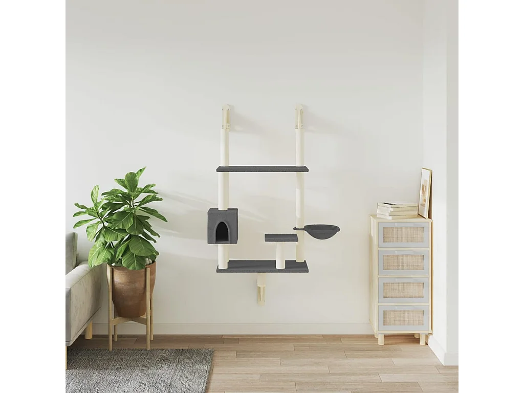 Prolenta Premium -  Arbre à chat mural avec griffoir gris foncé 153 cm