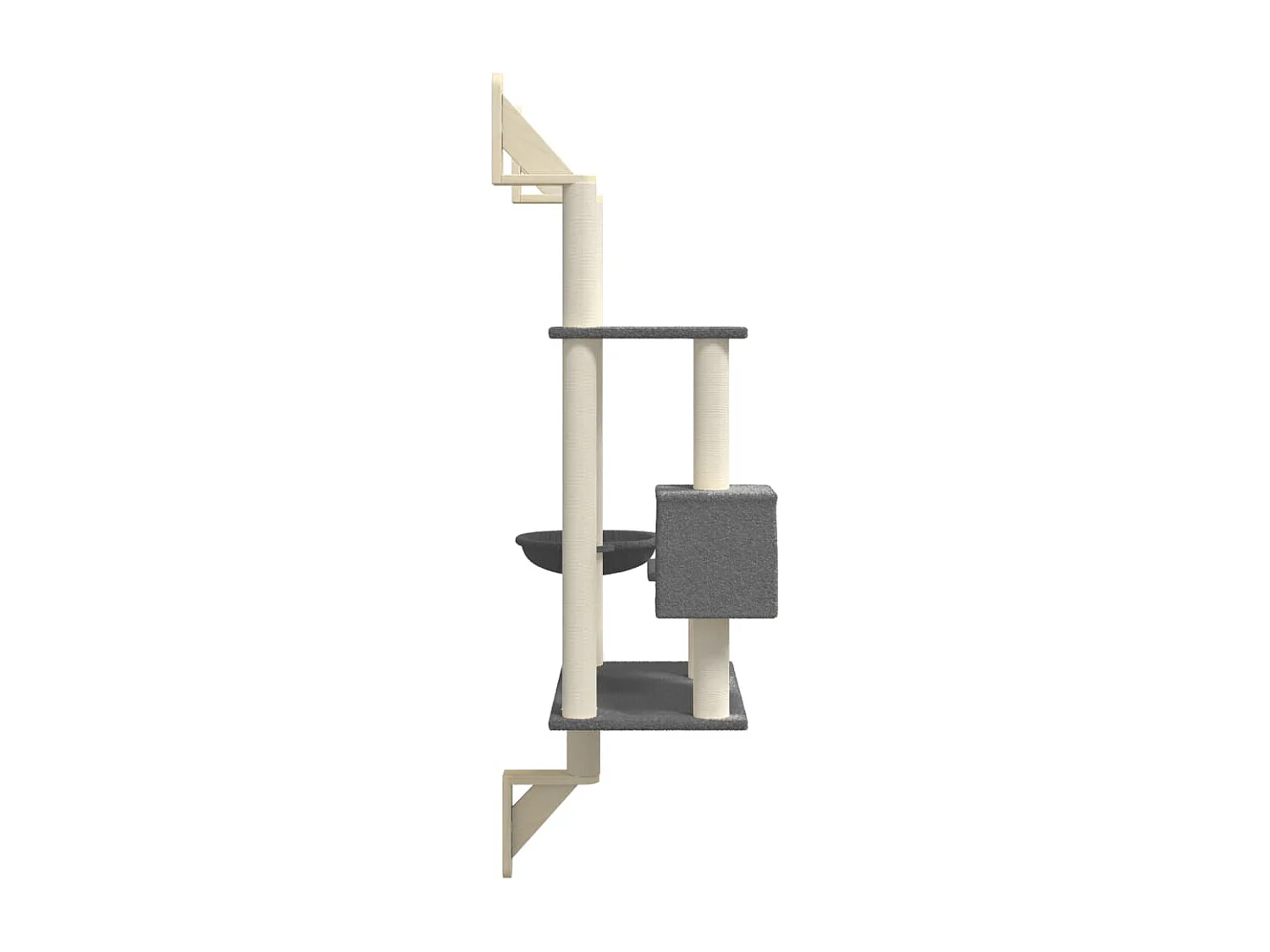 Prolenta Premium -  Arbre à chat mural avec griffoir gris foncé 153 cm