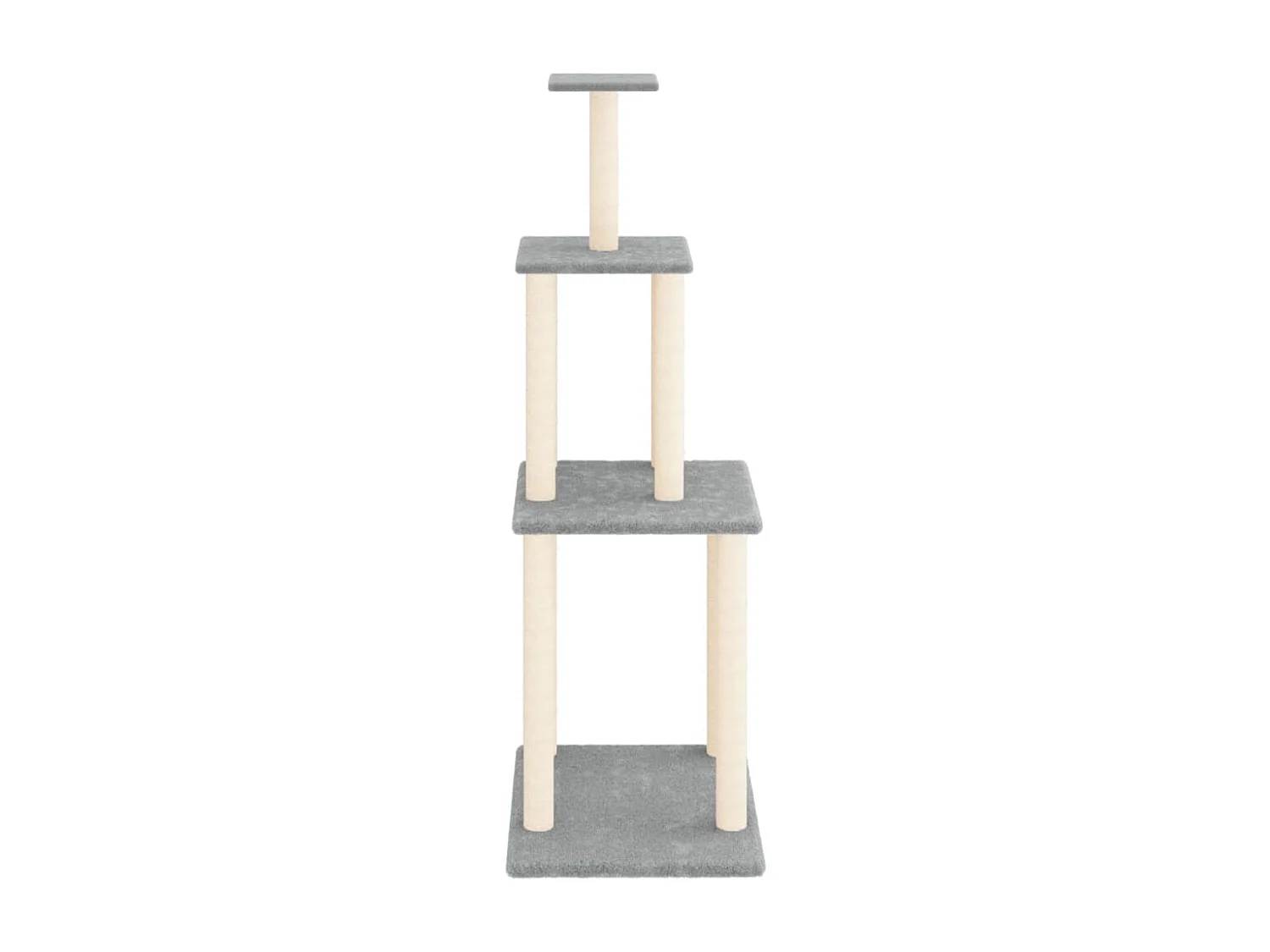 Sophie-Charlotte  Arbre à chat avec griffoirs en sisal Gris clair 149 cm