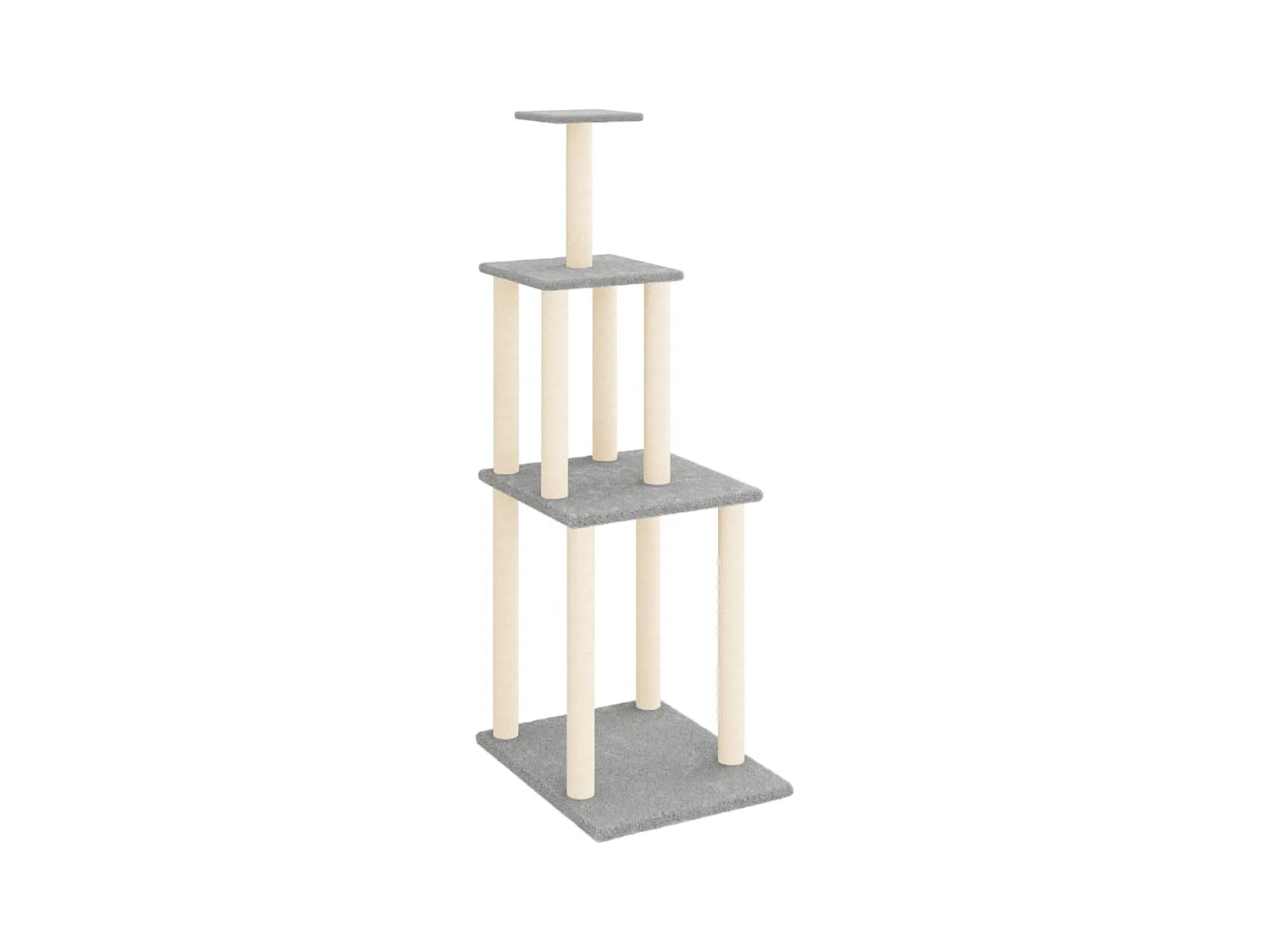 Sophie-Charlotte  Rascador para gatos con postes de sisal gris claro 149 cm