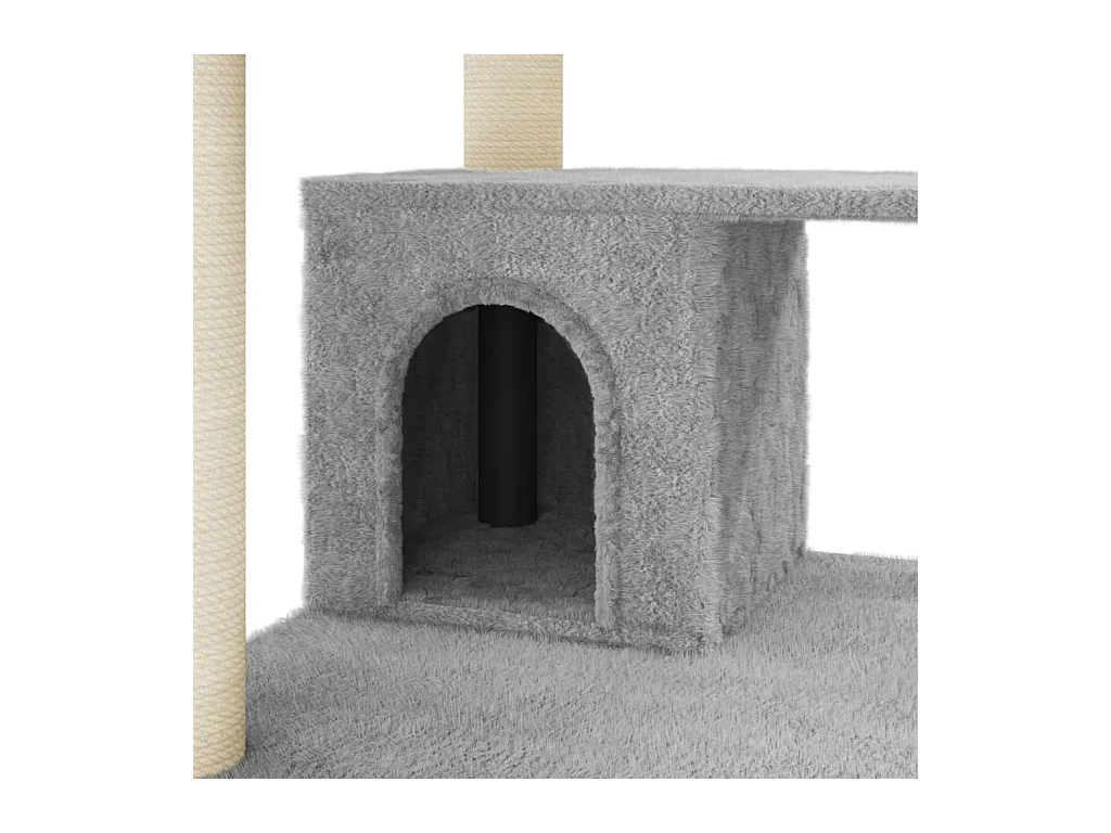 Hans-Paul  Arbre à chat avec griffoirs en sisal Gris clair 183 cm