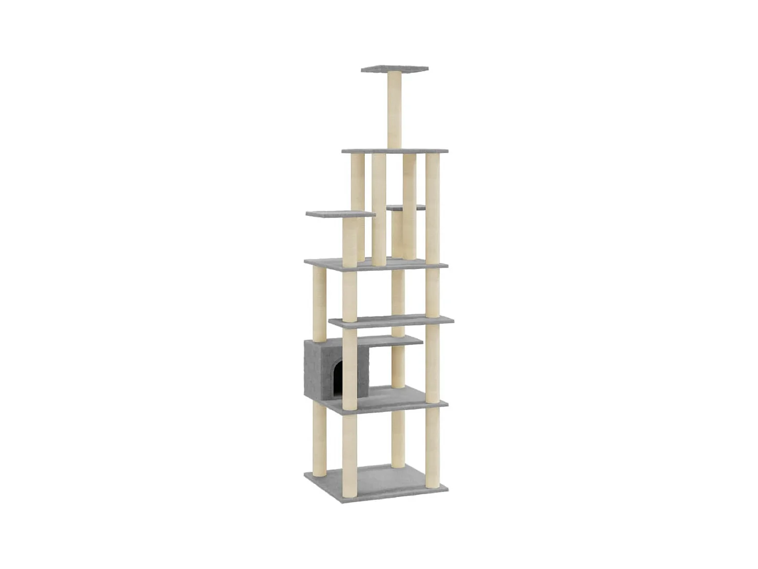 Hans-Paul  Rascador para gatos con postes de sisal gris claro 183 cm