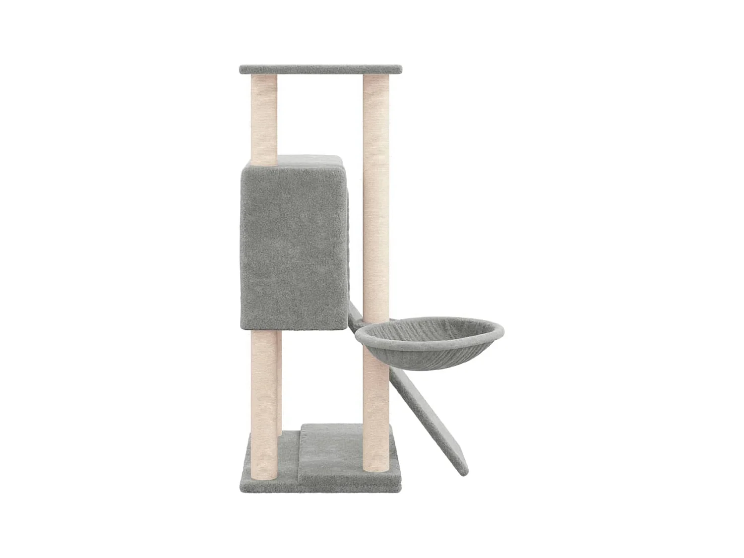 Tugba  Arbre à chat avec griffoirs en sisal Gris clair 96 cm