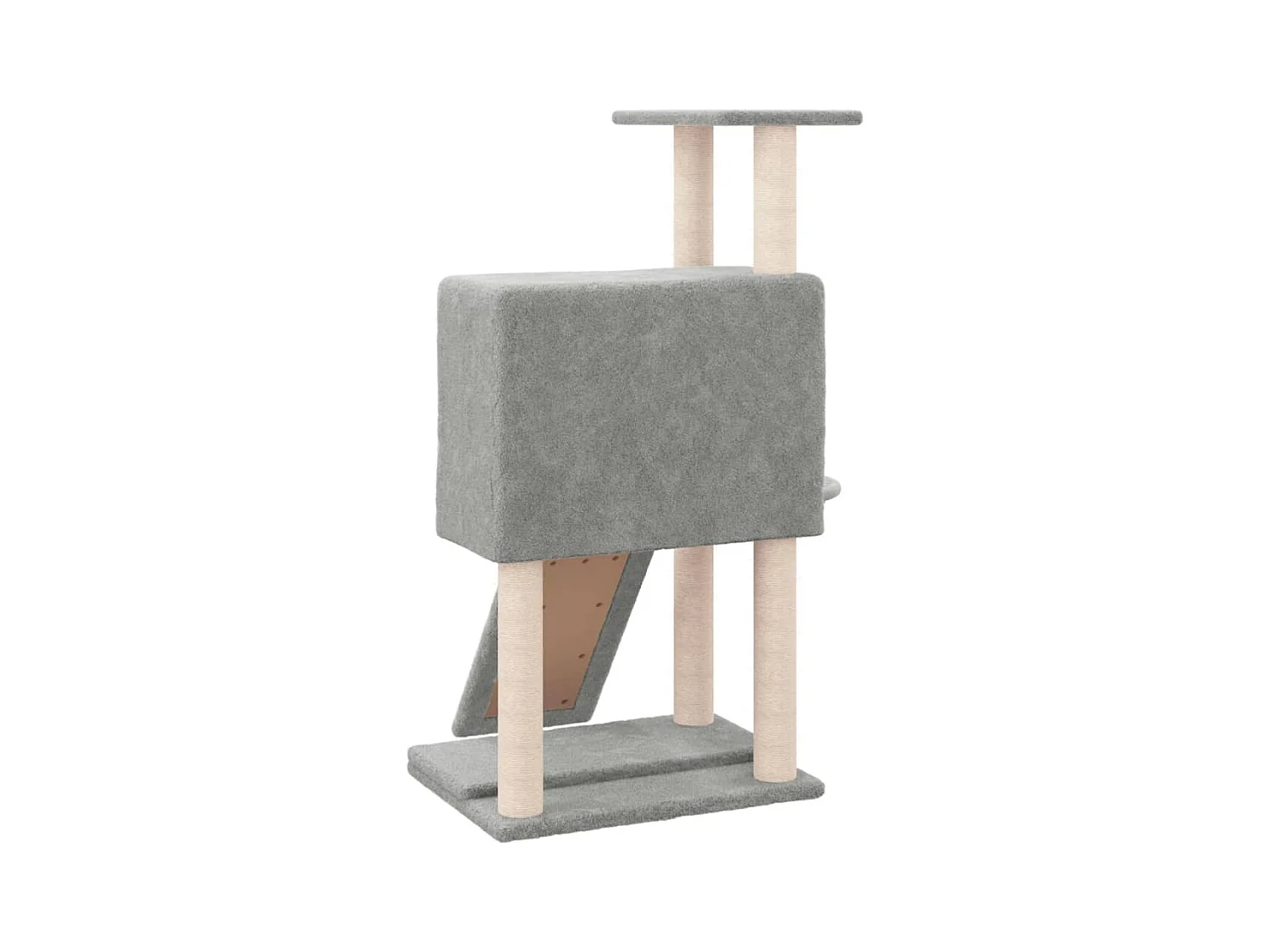 Tugba  Arbre à chat avec griffoirs en sisal Gris clair 96 cm