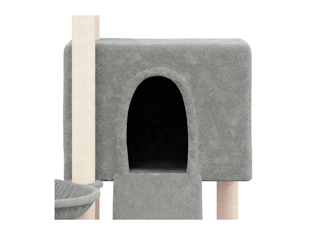Tugba  Arbre à chat avec griffoirs en sisal Gris clair 96 cm