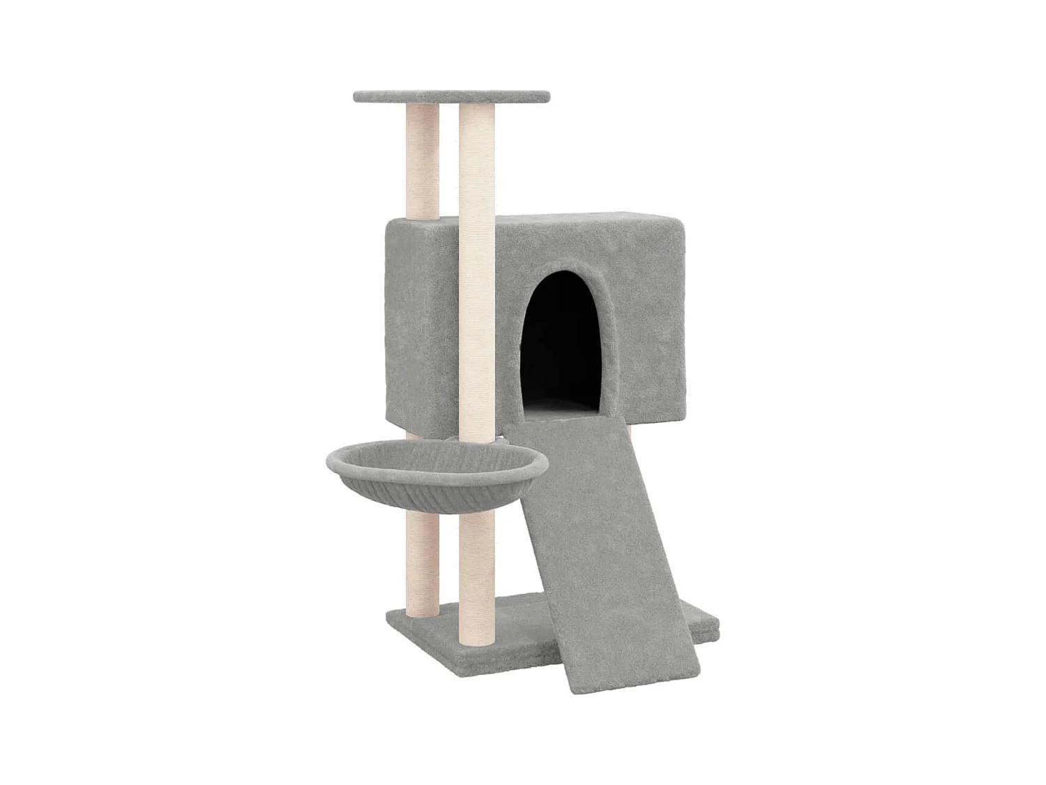 Tugba  Arbre à chat avec griffoirs en sisal Gris clair 96 cm