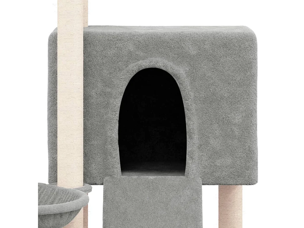 Tugba  Arbre à chat avec griffoirs en sisal Gris clair 96 cm