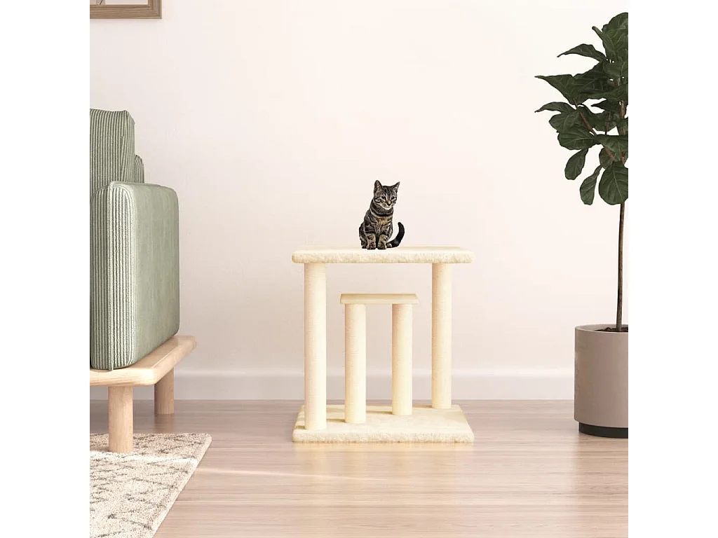 Lucien-Paul-Francis  Arbres à chat avec plates-formes crème 50 cm