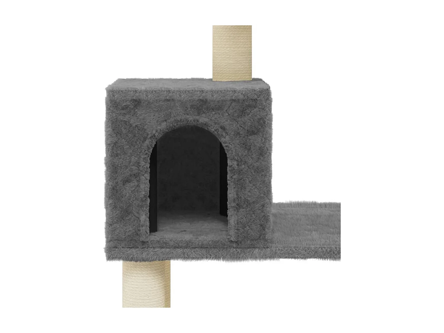 Fadir  Arbre à chat avec griffoirs en sisal Gris foncé 147 cm