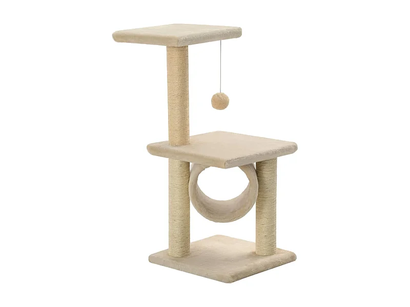 Colen  Kattenkrabpaal met sisal krabpalen 65 cm beige