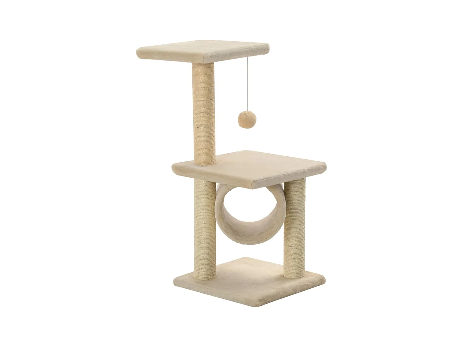 Colen  Arbre à chat avec griffoirs en sisal 65 cm Beige