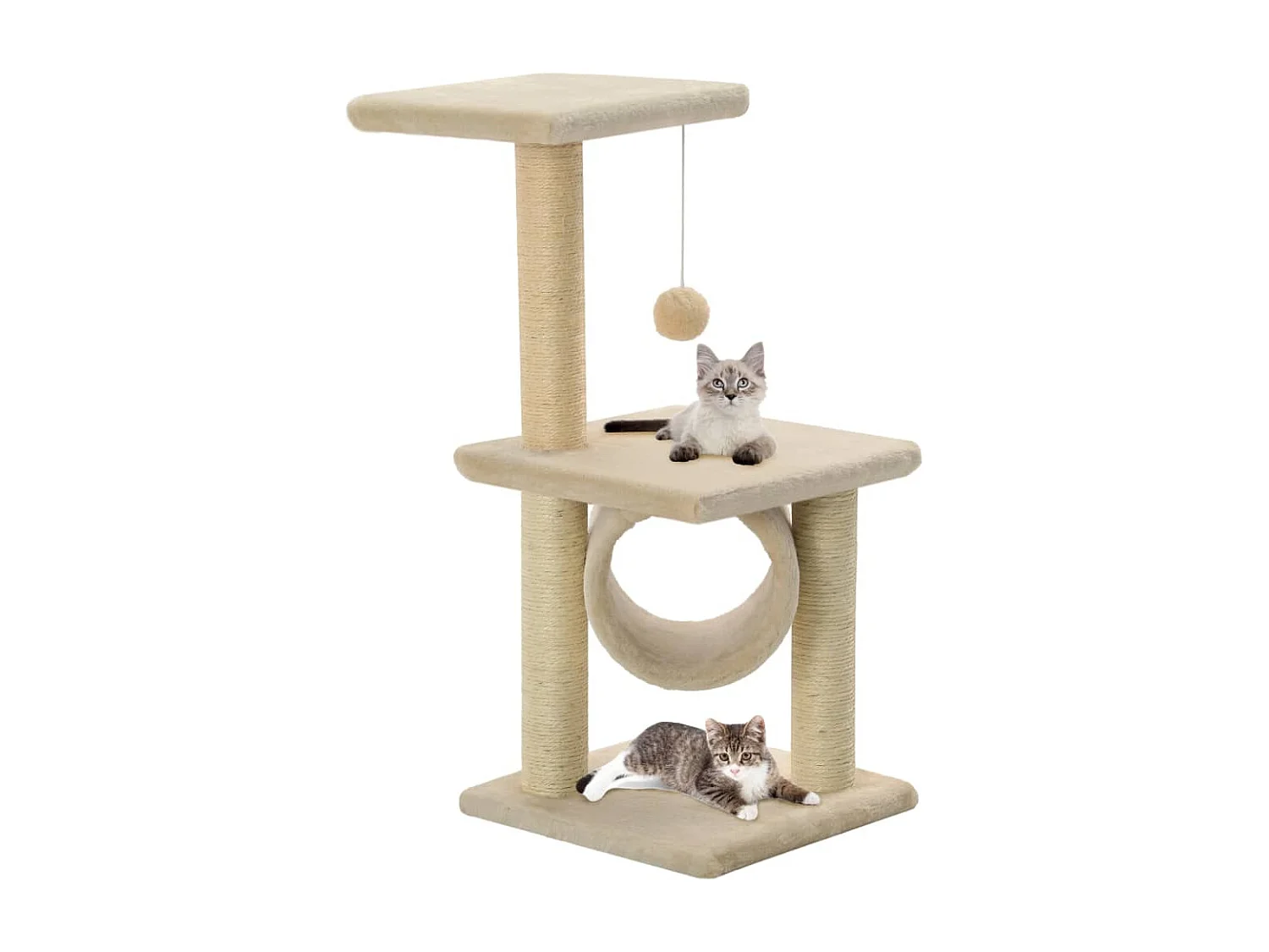 Colen  Kattenkrabpaal met sisal krabpalen 65 cm beige