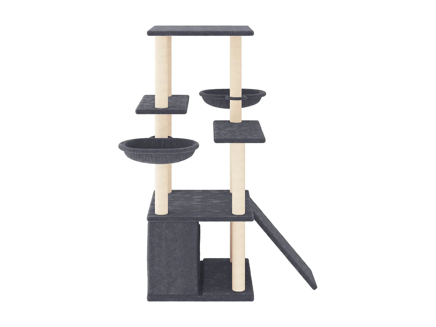 Caithlyn  Arbre à chat avec griffoirs en sisal gris foncé 133 cm