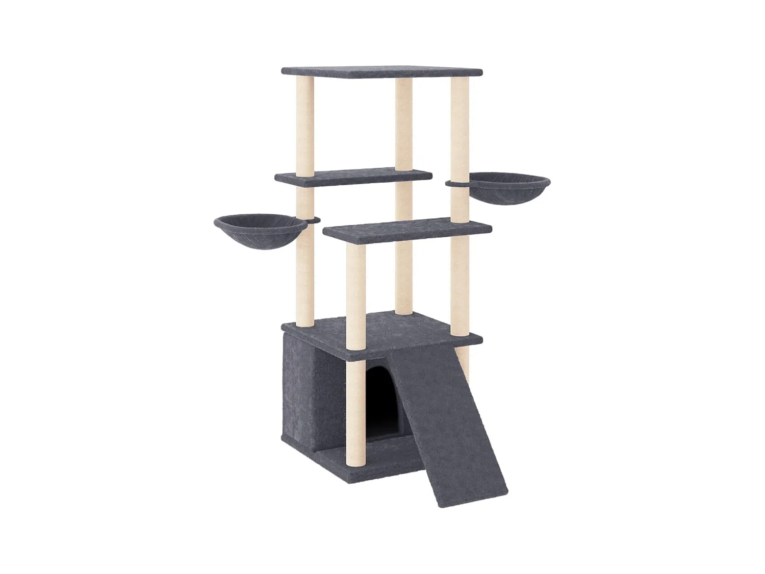 Caithlyn  Arbre à chat avec griffoirs en sisal gris foncé 133 cm