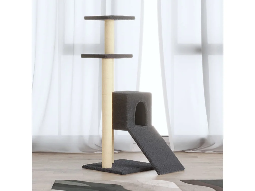 Dragør  Arbre à chat avec griffoirs en sisal Gris foncé 92 cm