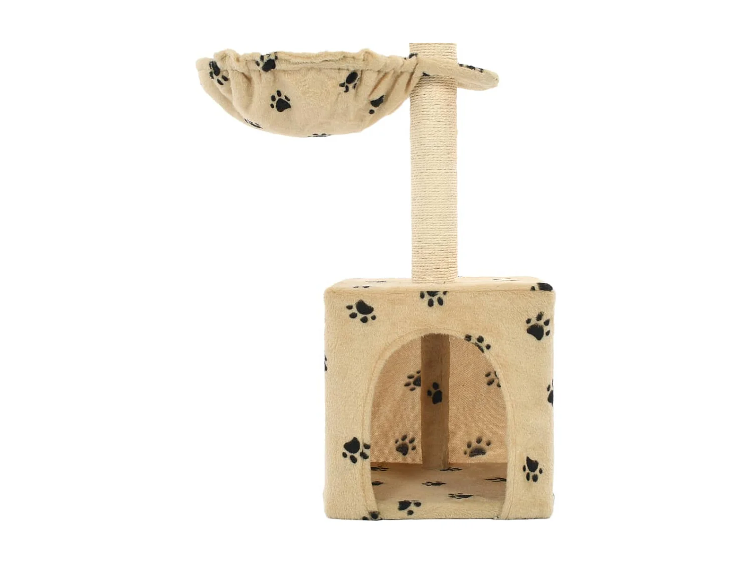 Elvren  Arbre à chat et griffoirs en sisal 105 cm Beige Motif de pattes