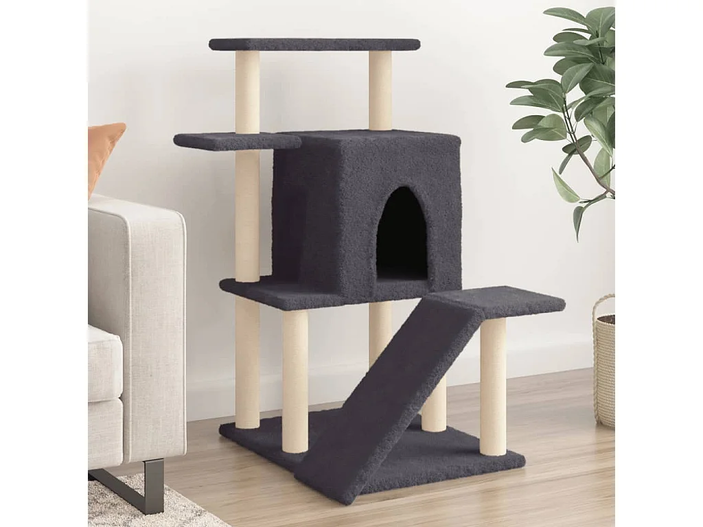 Prolenta Premium -  Arbre à chat avec griffoirs en sisal gris foncé 97 cm