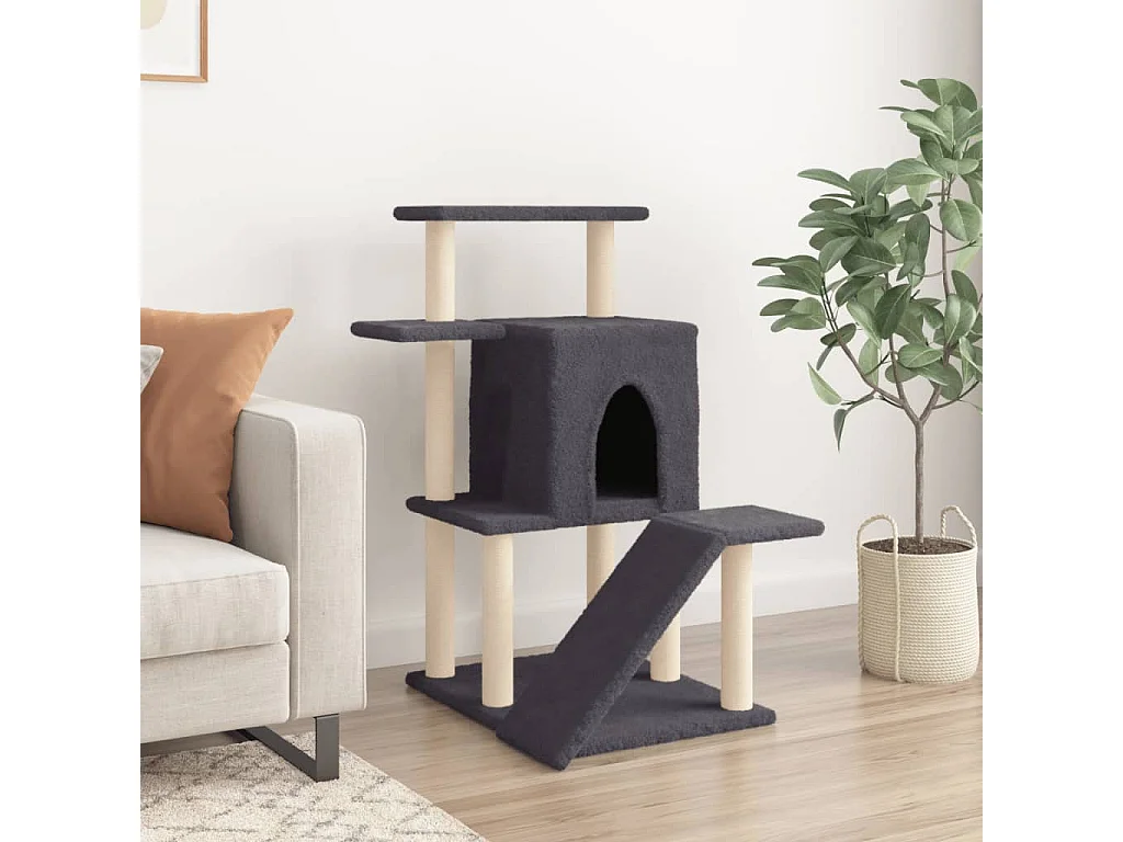 Prolenta Premium -  Arbre à chat avec griffoirs en sisal gris foncé 97 cm