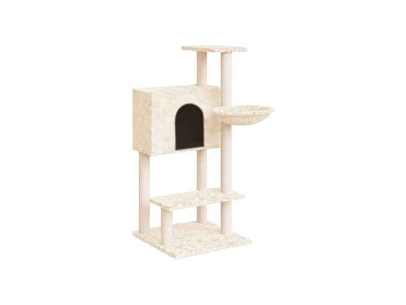 Rødhild  Arbre à chat avec griffoirs en sisal Crème 108,5 cm