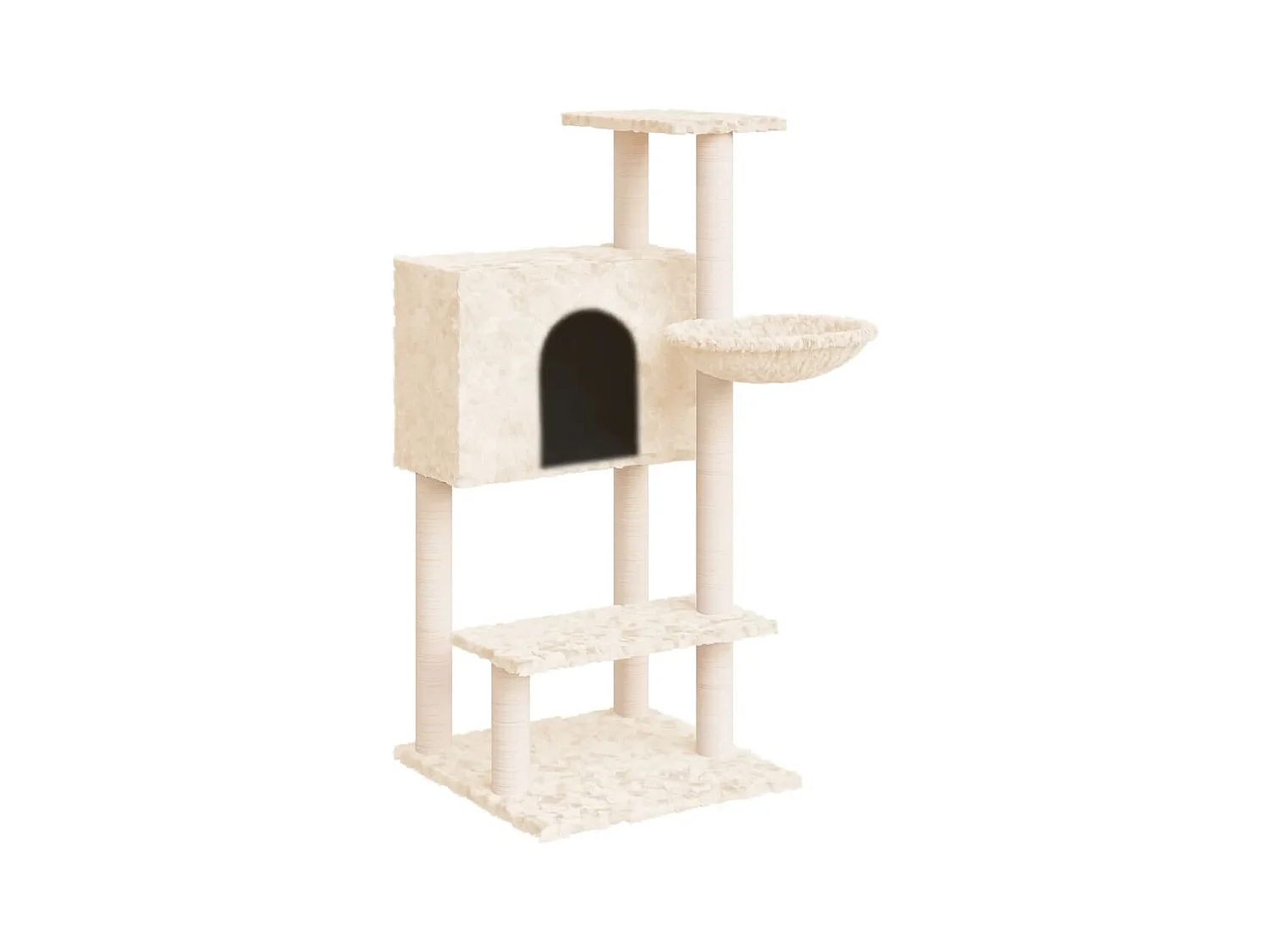 Rødhild  Arbre à chat avec griffoirs en sisal Crème 108,5 cm