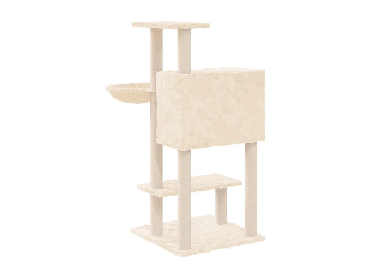 Rødhild  Arbre à chat avec griffoirs en sisal Crème 108,5 cm