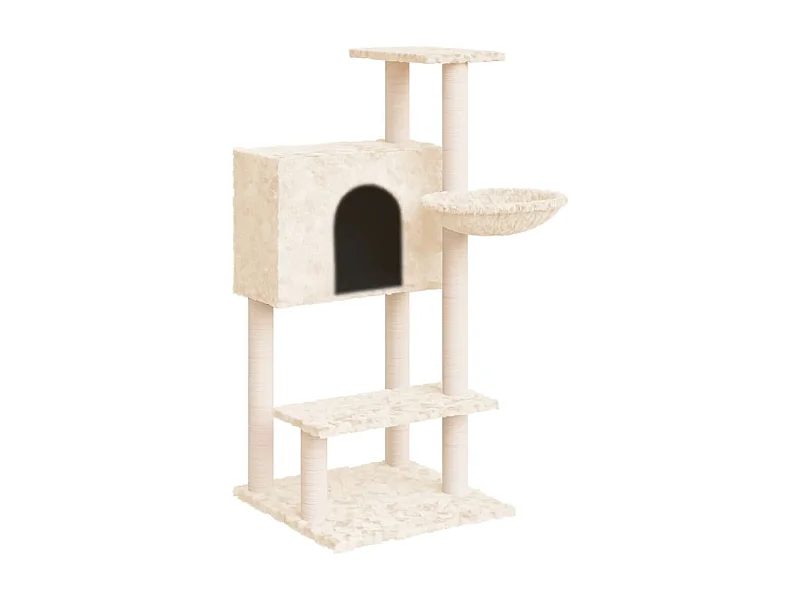 Rødhild  Arbre à chat avec griffoirs en sisal Crème 108,5 cm
