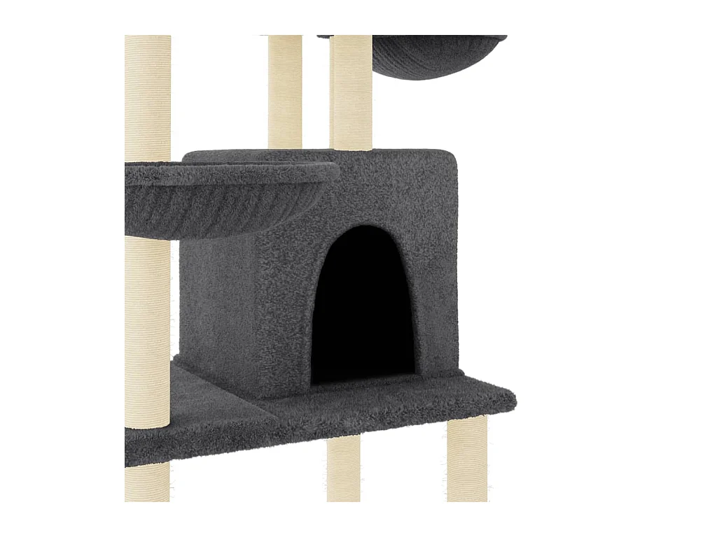 Wibo  Arbre à chat avec griffoirs en sisal Gris foncé 180 cm