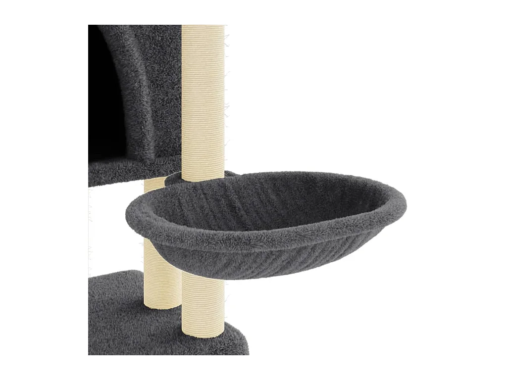 Wibo  Arbre à chat avec griffoirs en sisal Gris foncé 180 cm