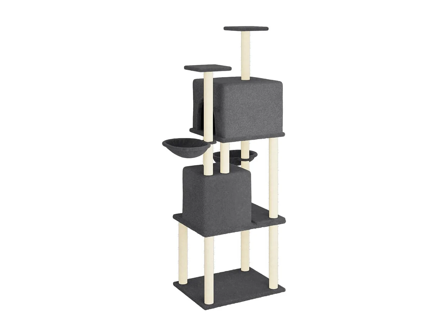 Wibo  Arbre à chat avec griffoirs en sisal Gris foncé 180 cm