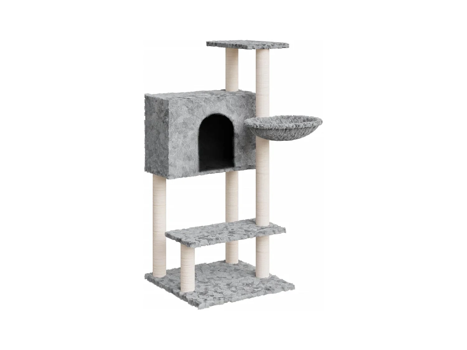 Rødhild  Arbre à chat avec griffoirs en sisal Gris clair 108,5 cm