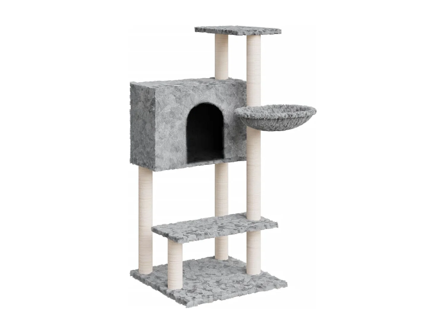 Rødhild  Arbre à chat avec griffoirs en sisal Gris clair 108,5 cm