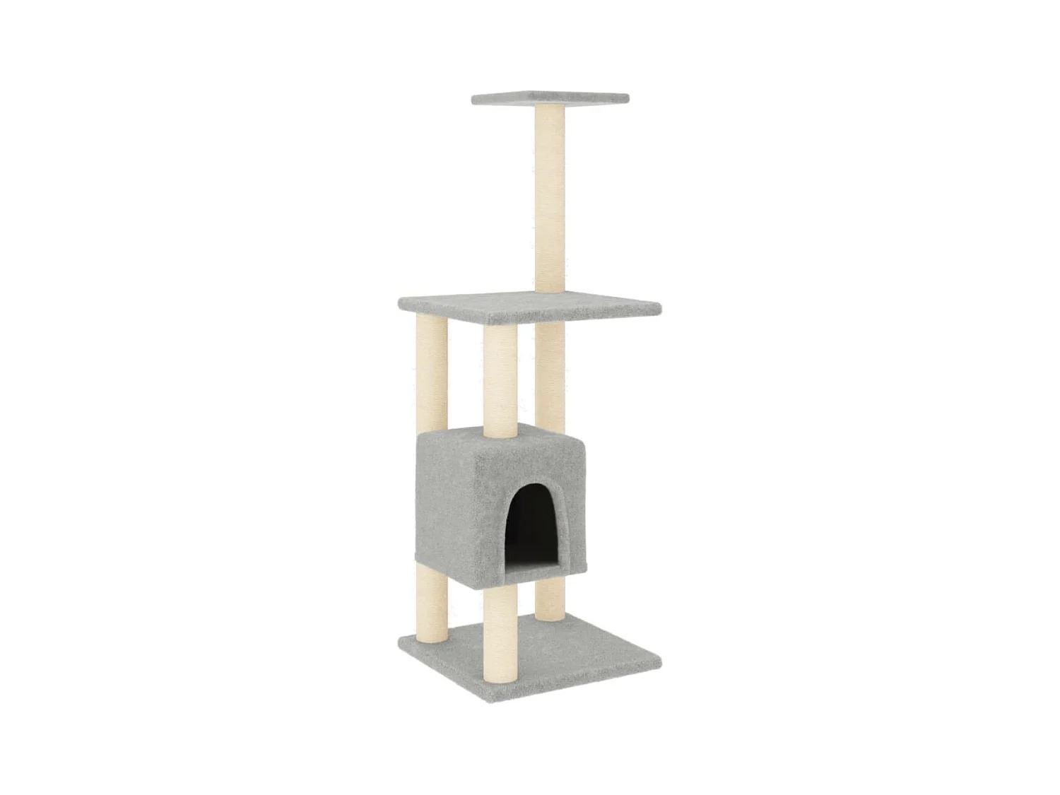 Gormar  Arbre à chat avec griffoirs en sisal Gris clair 104 cm