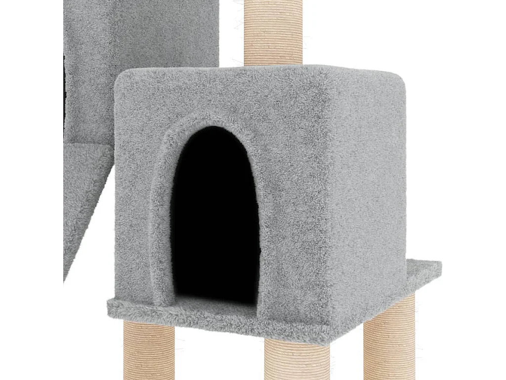 Marc-André-Francis  Arbre à chat avec griffoirs en sisal Gris clair 82 cm