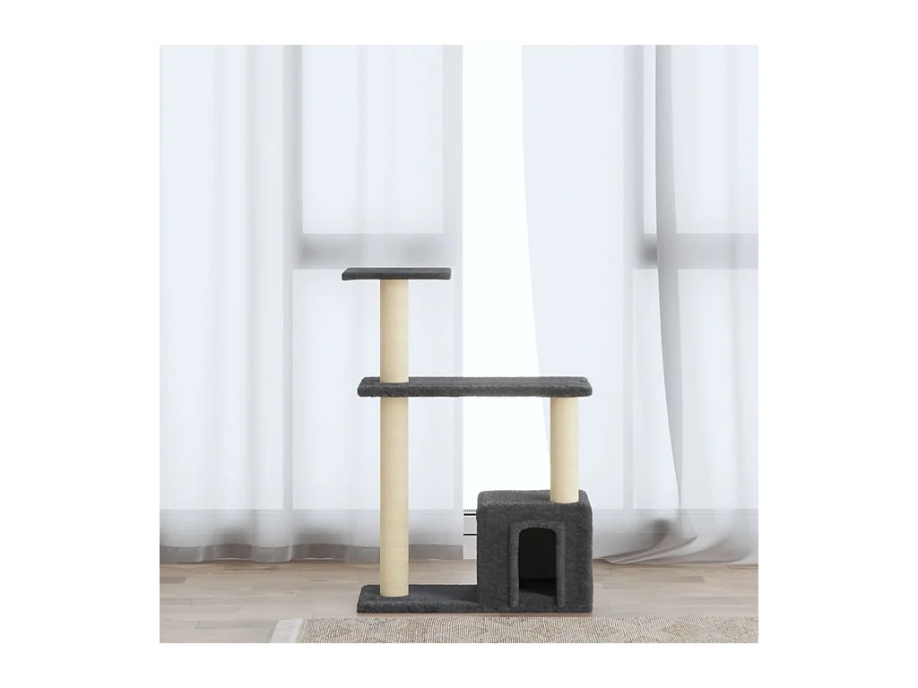 Elisa Luz  Arbre à chat avec griffoirs en sisal Gris foncé 70 cm