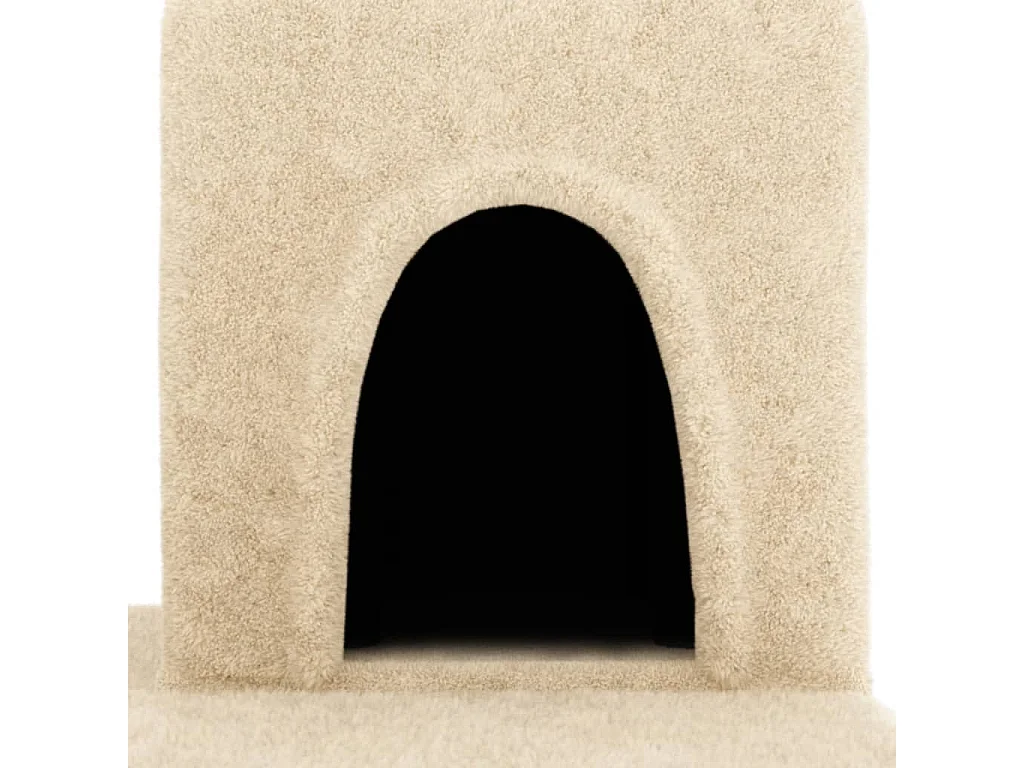 Wundir  Arbre à chat avec griffoirs en sisal Crème 154 cm