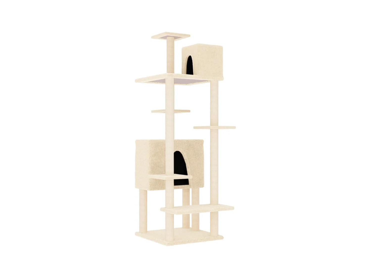 Wundir  Arbre à chat avec griffoirs en sisal Crème 154 cm