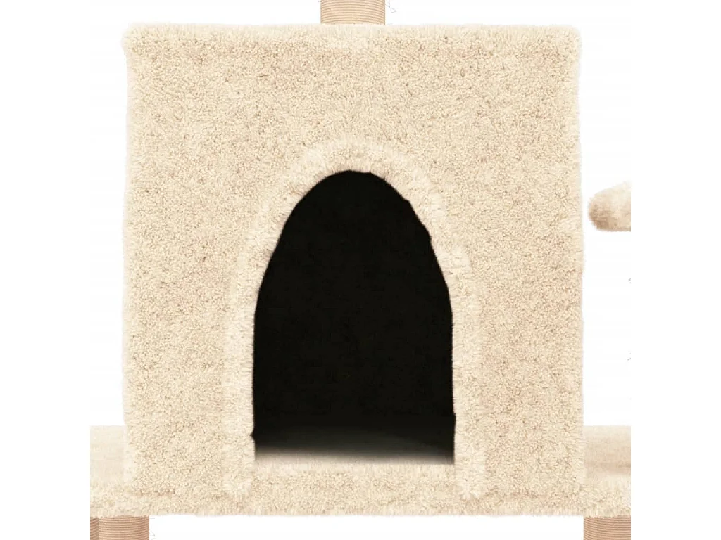 Gokberk  Arbre à chat avec griffoirs en sisal crème 122 cm