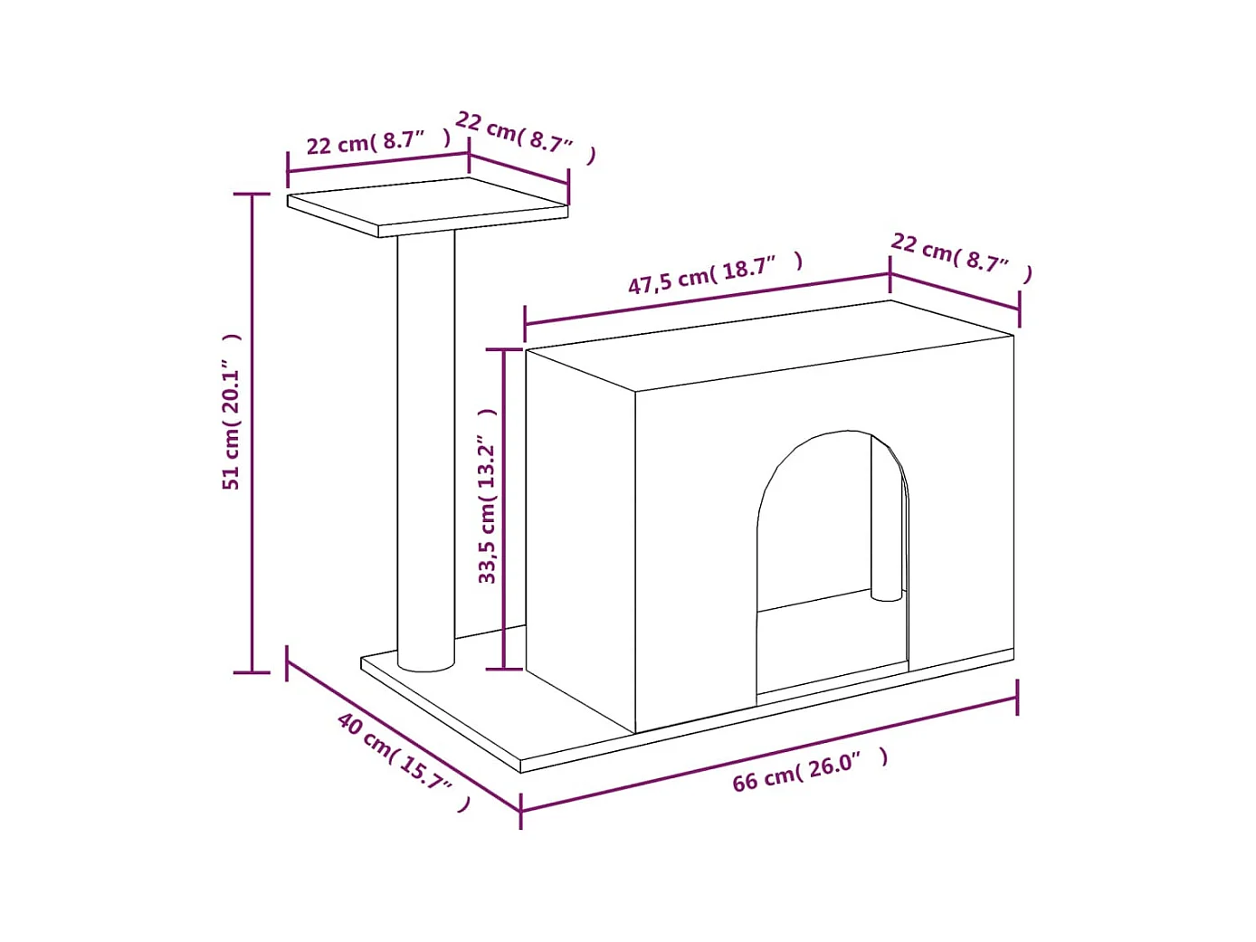 Prolenta Premium -  Arbre à chat avec griffoir en sisal Gris clair 51 cm