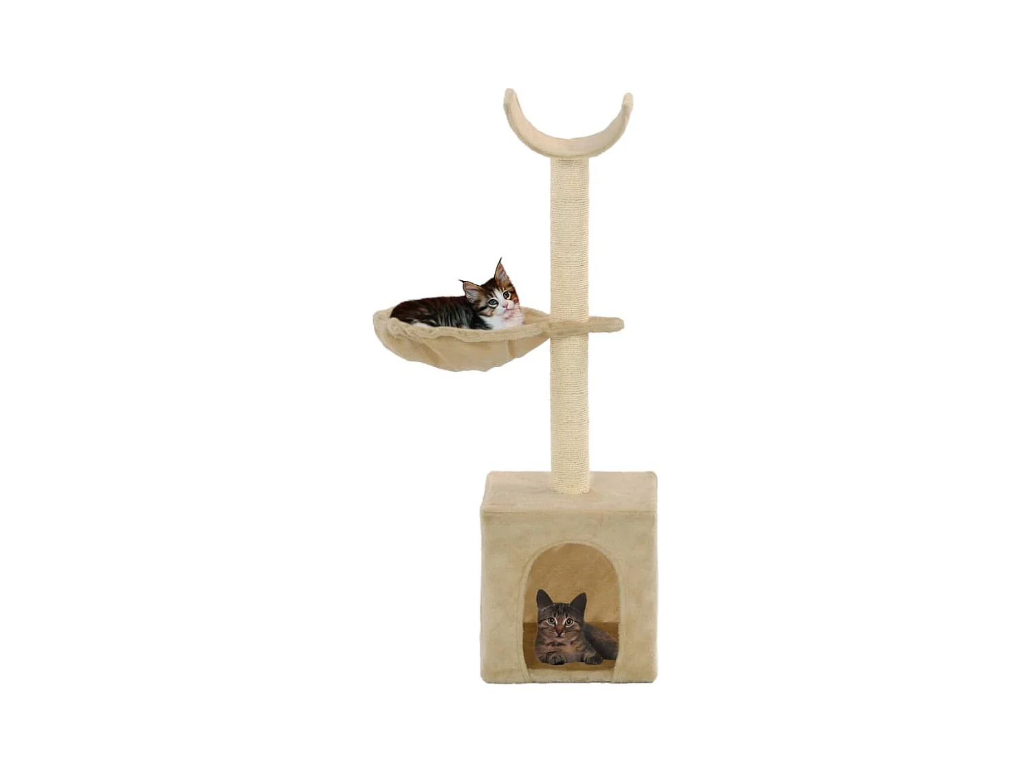 Elvren  Arbre à chat avec griffoirs en sisal 105 cm Beige
