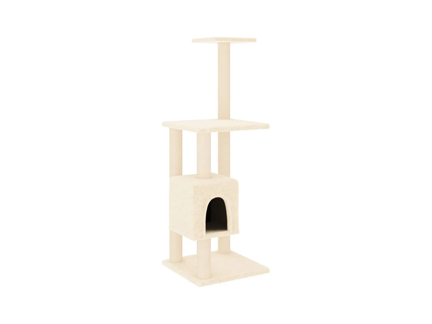 Gormar  Arbre à chat avec griffoirs en sisal Crème 104 cm